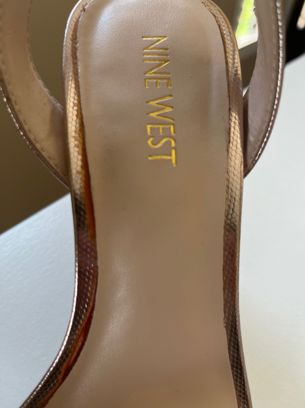 Nine West Metallic Rose Gold Ankle-Strap Stiletto Sandals - Picture 4 of 9